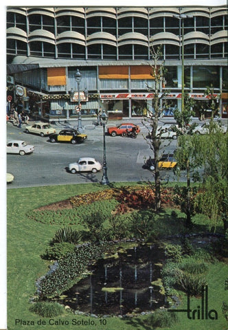 Postal 016818: BARCELONA Plaza Calvo Sotelo - Postal publicitaria de la tienda de Moda TRILLA