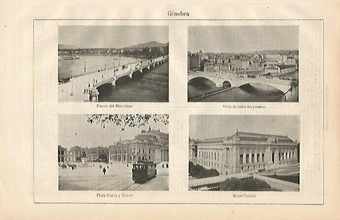 LAMINA ESPASA 2092: Edificios de Ginebra Suiza