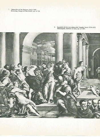 LAMINA 1958: EL GRECO. Expulsion de los mercaderes del templo