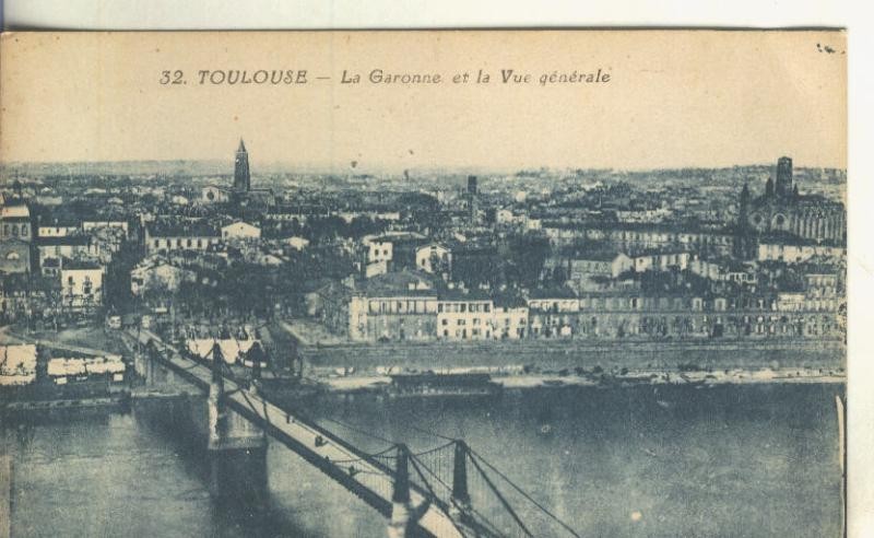 Postal B/N 0236 : La Garonne et la vue generale de Toulouse-Francia