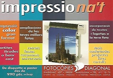 POSTAL PUBLICITARIA 55376: FOTOCOPIES DIAGONAL