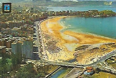 POSTAL 55674: GIJON. Vista aerea
