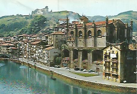 POSTAL 55892: ONDARROA. Ria e iglesia de Santa Maria