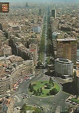 POSTAL 55922: BARCELONA. Plaza Calvo Sotelo y Diagonal