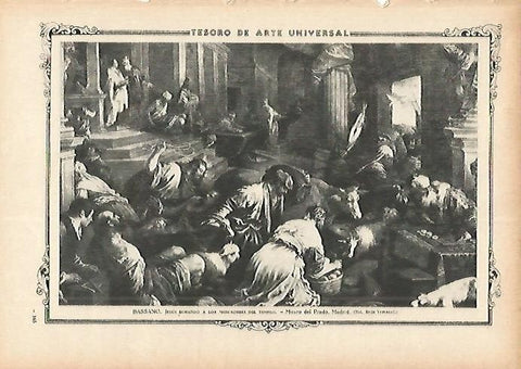 LAMINA 1334. BASSANO. Jesus echando a los mercaderes del templo