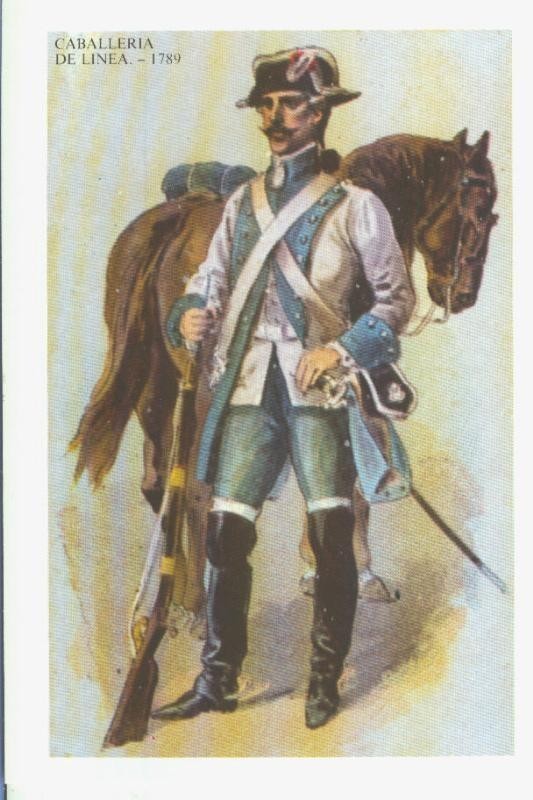 Postal 014553: Uniformes militares siglos XIX-XX: Caballeria de linea 1789