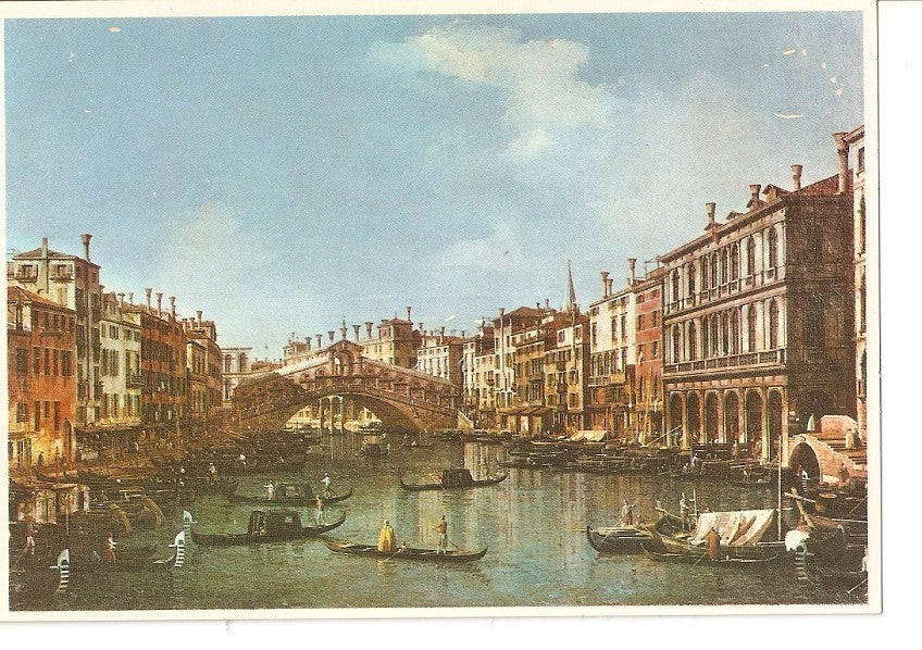 Postal 033387 : Canaletto: Venecia Puente de Rialto - Roma Galeria Nacional (Italia)