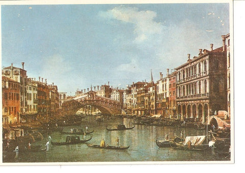 Postal 033387 : Canaletto: Venecia Puente de Rialto - Roma Galeria Nacional (Italia)