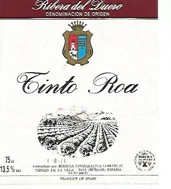 ETIQUETA 2330: Tinto Roa. Ribera del Duero