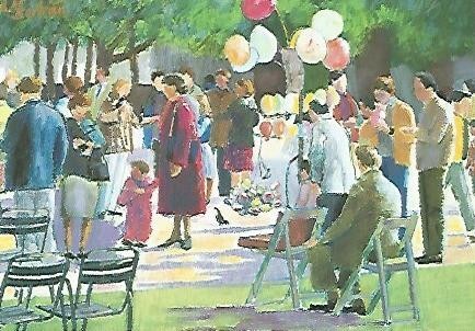POSTAL 53083: ROSA MARIA BERTRAN.  Color a la plaça de Catalunya
