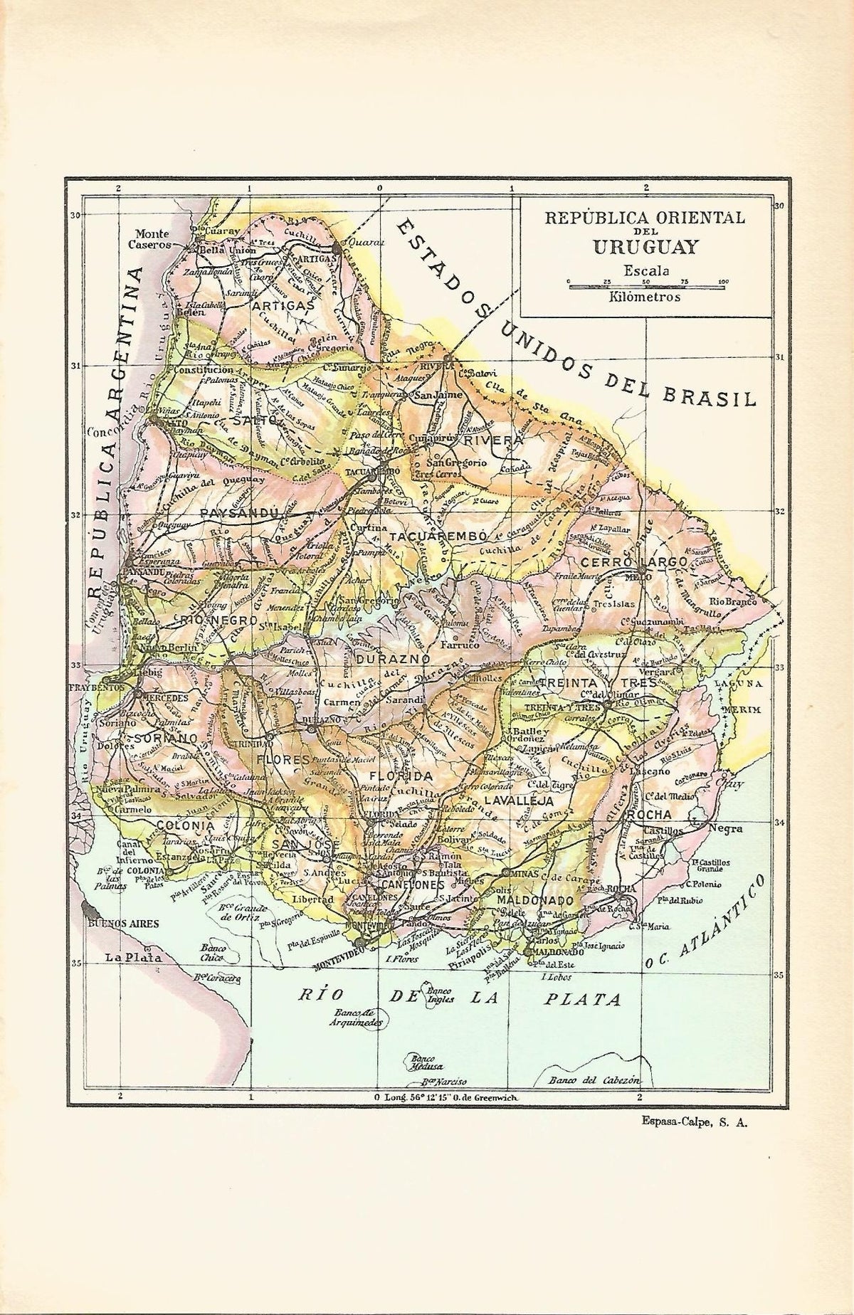 Lamina 083: Mapa de Uruguay