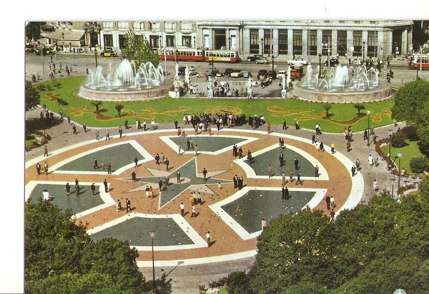 Postal 028738 : Plaza Cataluña, detalle. Barcelona