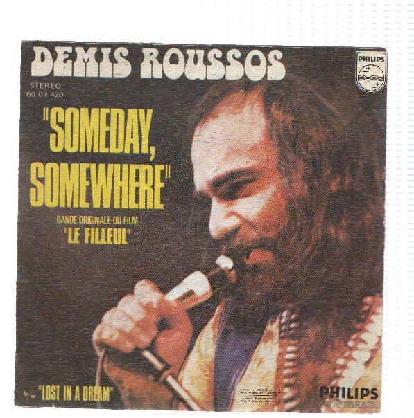 Disco 45 RPM Sencillo: DEMIS ROUSSOS - Someday Somewhere (BSO de Le Filleful)