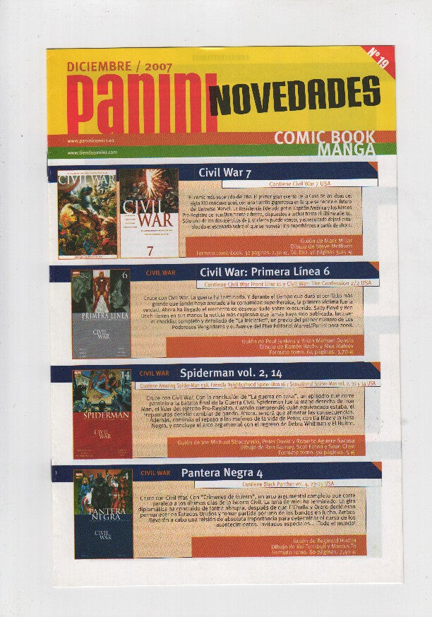 Novedades diciembre 2007 de Panini Comics