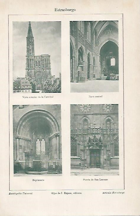 LAMINA ESPASA 7891: Catedral de Estrasburgo Francia