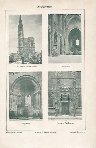 LAMINA ESPASA 7891: Catedral de Estrasburgo Francia