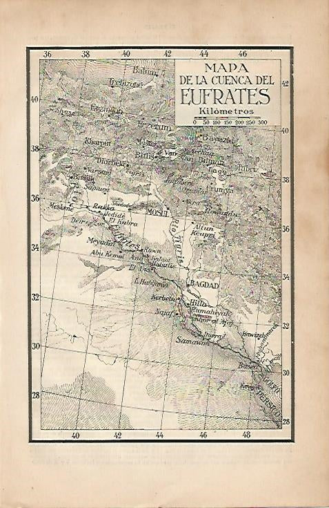 LAMINA ESPASA 7901: Mapa de la cuenca del Eufrates