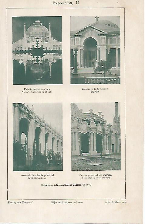 LAMINA ESPASA 7922: Exposicion Internacional de Panama de 1915