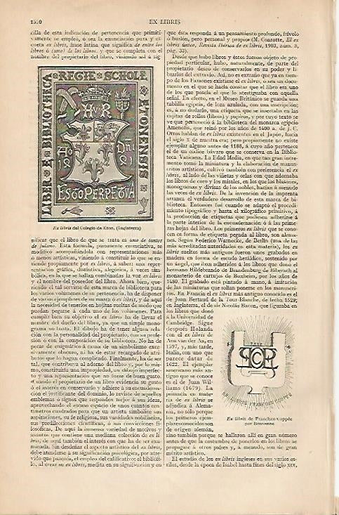 LAMINA ESPASA 7928: Ex libris del Colegio de Eton Inglaterra
