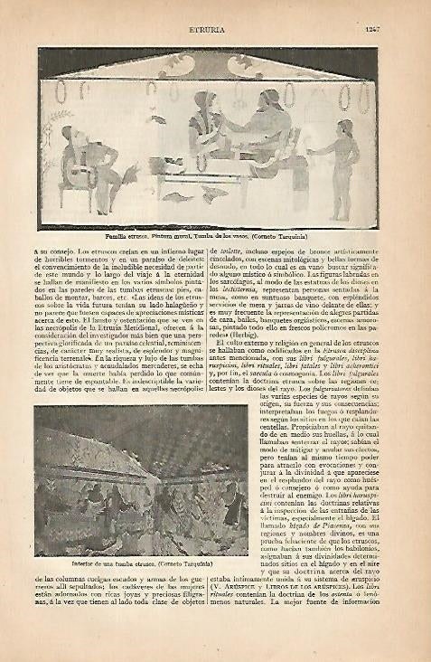 LAMINA ESPASA 7949: Pintura y tumba de Etruria