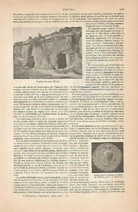 LAMINA ESPASA 7950: Tumbas etruscas de Bieda Italia