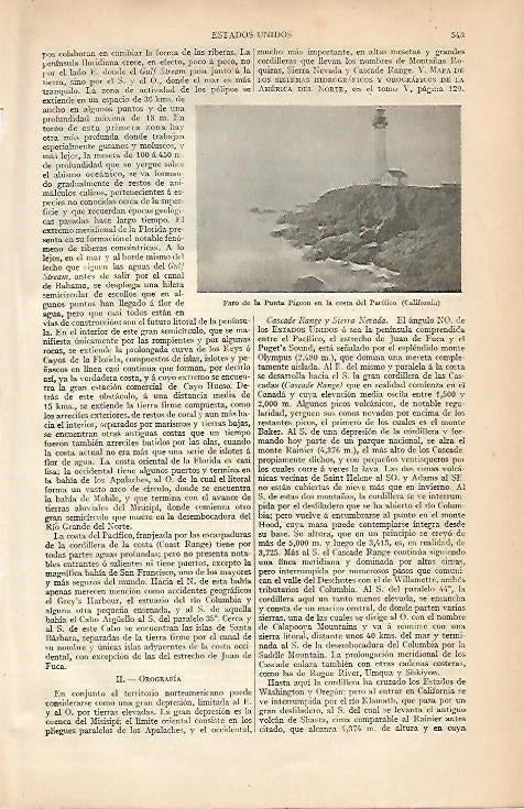 LAMINA ESPASA 7992: Faro de la Ounta Pigeon en California