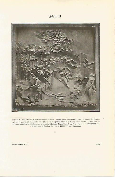 LAMINA ESPASA 8095: Detalle de la Puerta del Baptisterio de Florencia