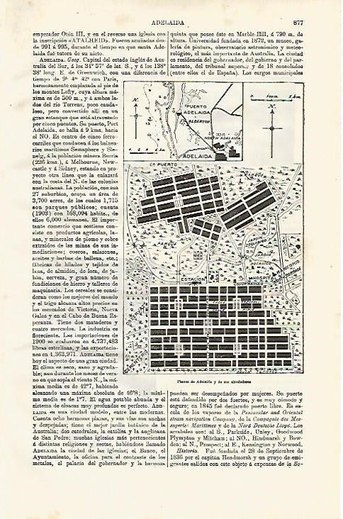 LAMINA ESPASA 8098: Planos de Adelaida y alrededores Australia