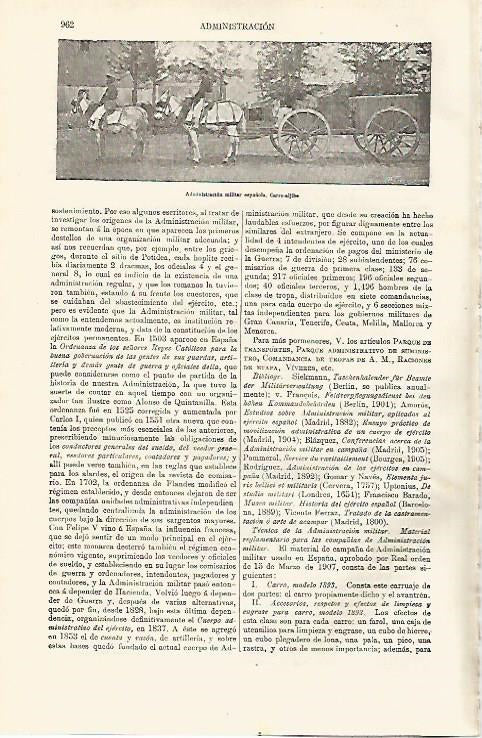 LAMINA ESPASA 8122: Carro de la administracion militar de España