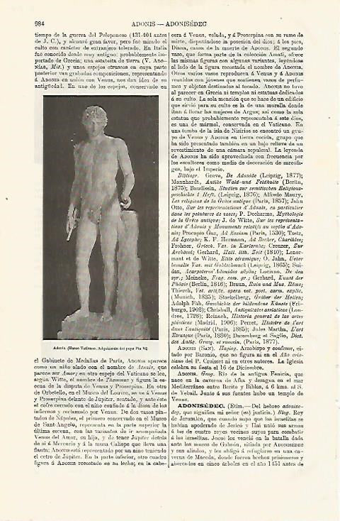 LAMINA ESPASA 8127: Adonis escultura del Museo Vaticano