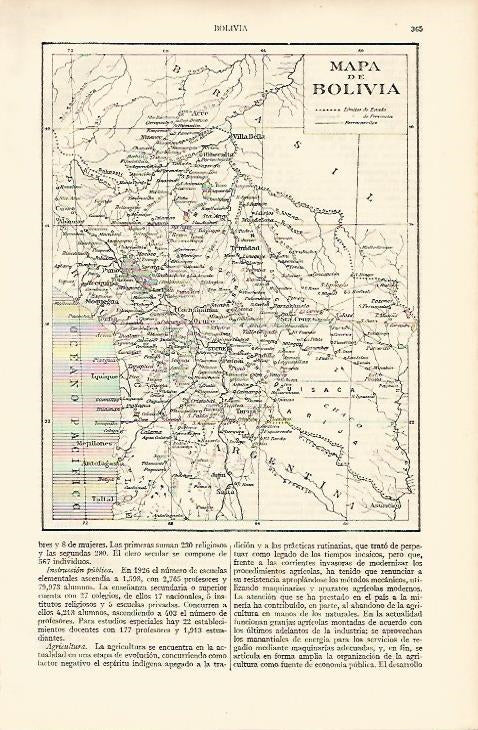 LAMINA ESPASA 8166: Mapa de Bolivia
