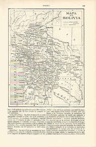 LAMINA ESPASA 8166: Mapa de Bolivia