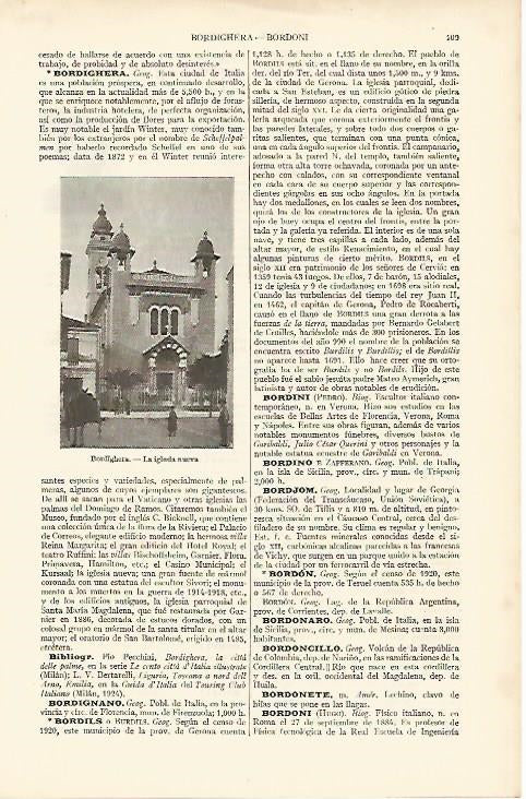 LAMINA ESPASA 8176: Iglesia nueva de Bordighera Italia