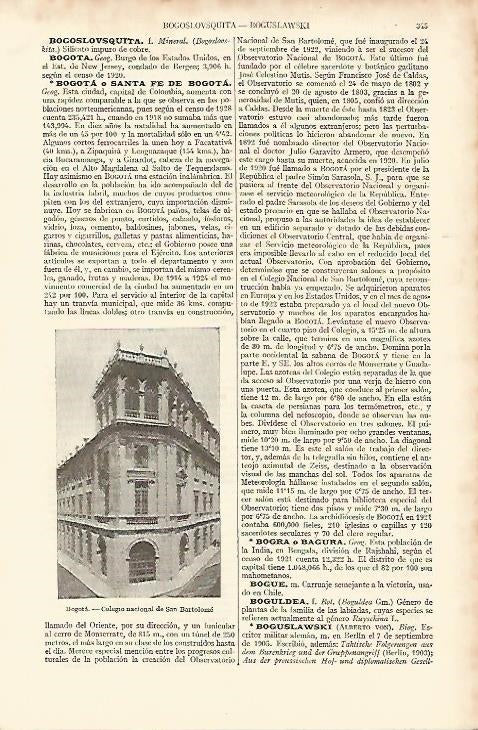 LAMINA ESPASA 8182: Colegio Nacional de San Bartolome en Bogota