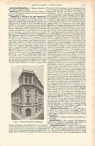 LAMINA ESPASA 8182: Colegio Nacional de San Bartolome en Bogota