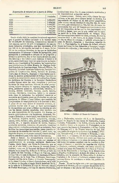 LAMINA ESPASA 8186: Banco de Comercio en Bilbao