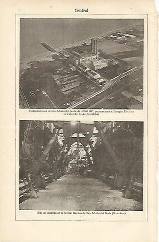 LAMINA ESPASA 8253: Central electrica de Sant Adria del Besos Barcelona