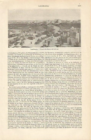 LAMINA ESPASA 8267: Playa y bulevar de Casablanca Marruecos