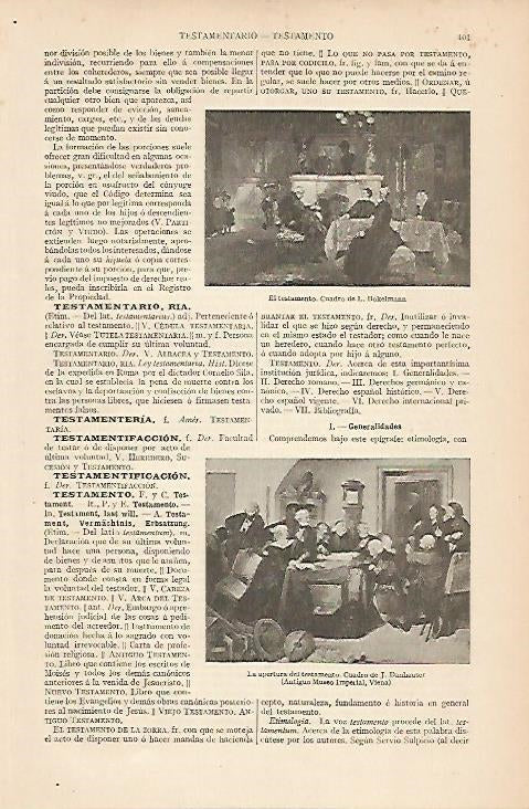 LAMINA ESPASA 8302: El testamento de Bockelmann y La apertura del testamento de Danhauser