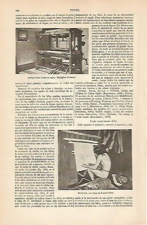 LAMINA ESPASA 8333: Antiguo telar ingles de mano