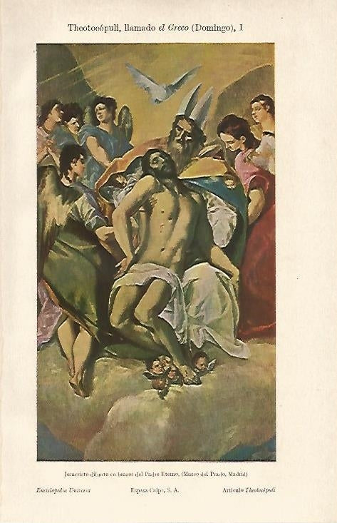 LAMINA ESPASA 8344: Jesucristo difunto en brazos del Padre Eterno por El Greco