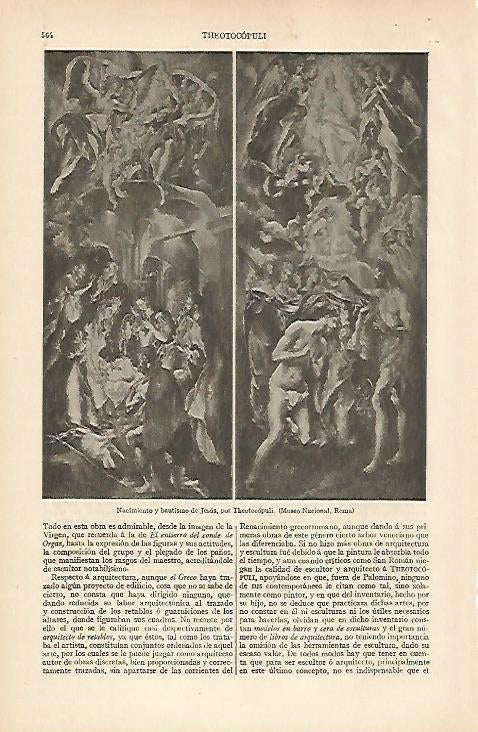 LAMINA ESPASA 8348: Nacimiento y bautismo de Jesus por El Greco