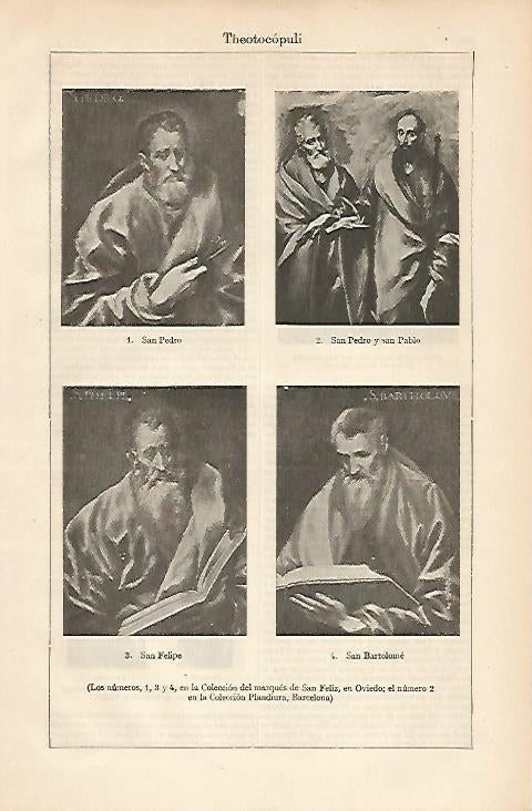 LAMINA ESPASA 8349: El  Greco cuadros de las Colecciones del Marques de San Feliz y Coleccion Plandiura
