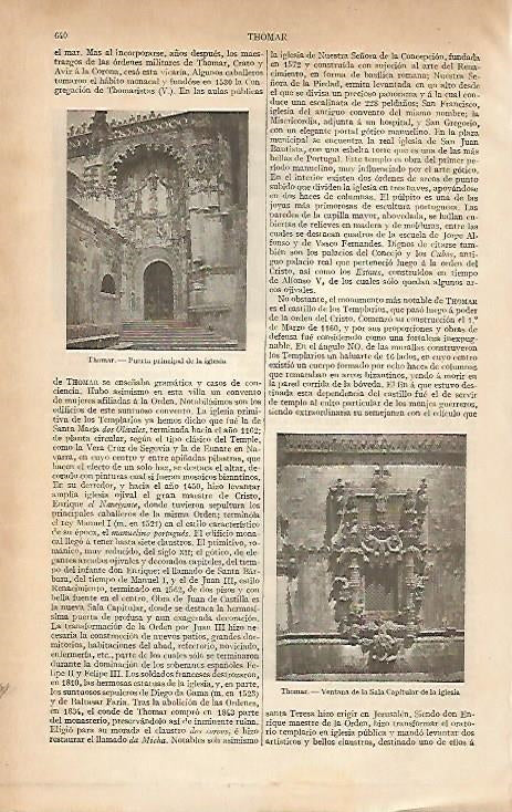 LAMINA ESPASA 8359: Iglesia de Thomar Portugal