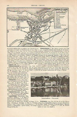 LAMINA ESPASA 8364: Plano de Thonon-les-Bains Francia