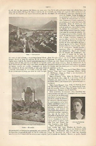 LAMINA ESPASA 8374: Vistas de Thun Suiza