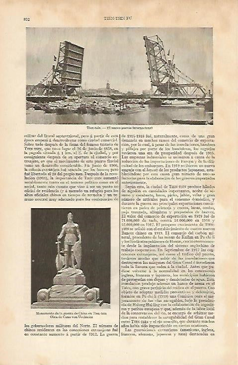LAMINA ESPASA 8407: Puente internacional de Tien-tsin China