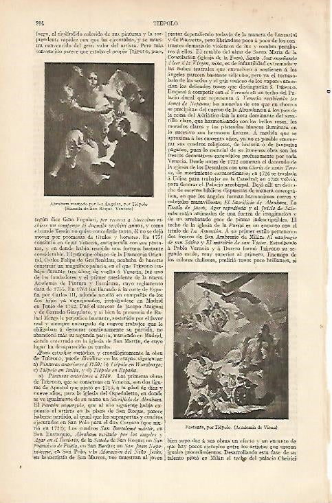 LAMINA ESPASA 8419: Abraham visitado por los angeles de Tiepolo