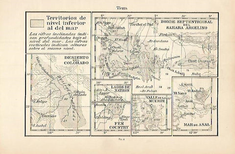 LAMINA ESPASA 8430: Mapas de territorios de nivel inferior al del mar