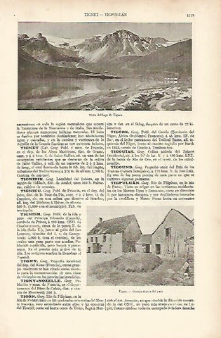 LAMINA ESPASA 8443: Vista del lago de Tignes Italia